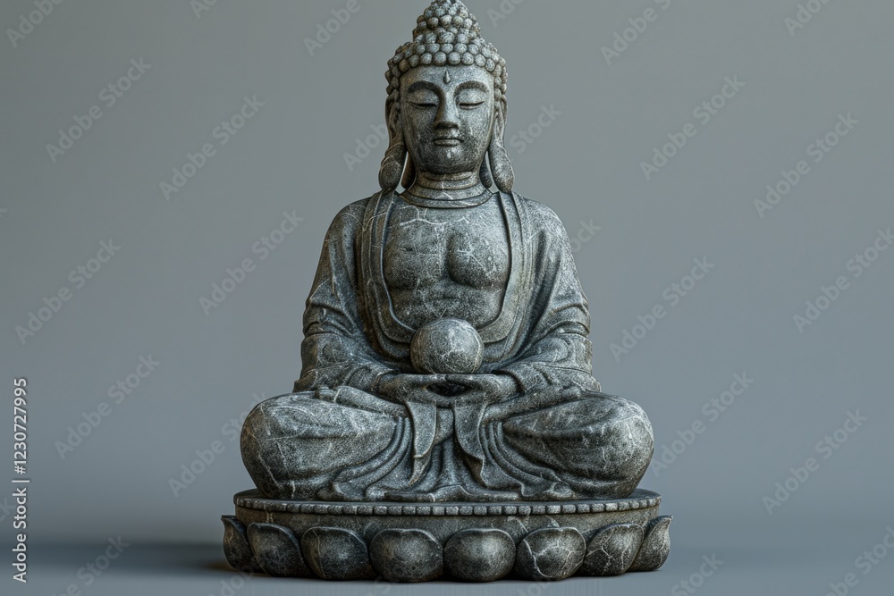 Antique Buddhist deity figure in meditation pose. 3D render Antique Buddhist deity figure in meditation pose. 3D render
