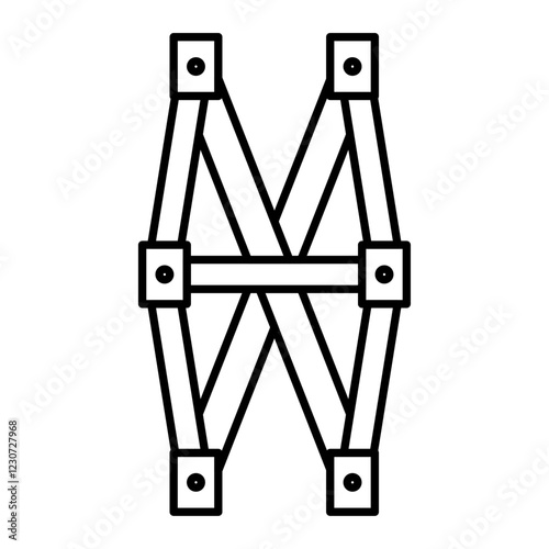 Safety harness icon Black and white logo