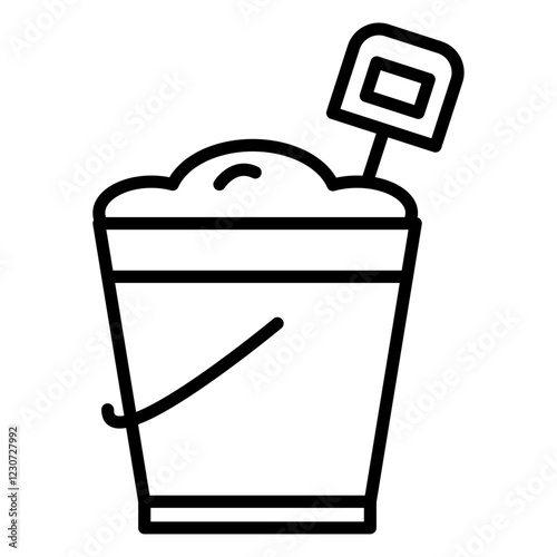 Sand bucket icon Black and white logo
