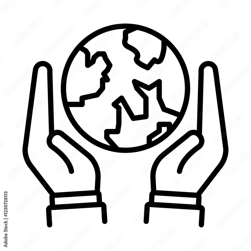 Save the world icon Black and white logo Save the world icon Black and white logo