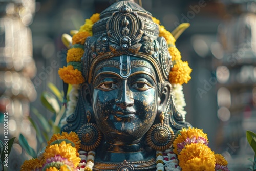 Form of Hindu god Vishnu  presiding deity of Venkateswara Temple. photo