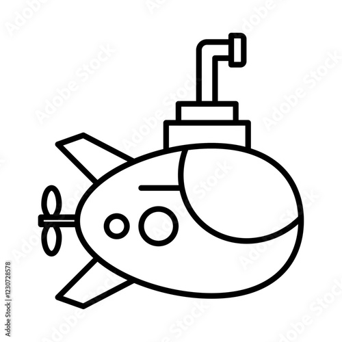 Submarine icon Black and white logo