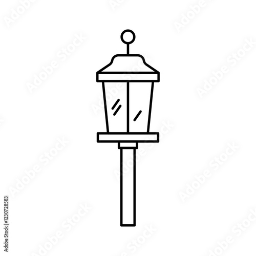 Street lamp icon Black and white logo