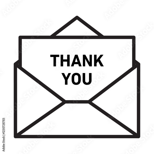 thank you letter icon Black and white logo