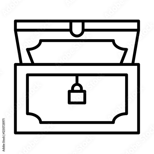 Treasure chest icon Black and white logo