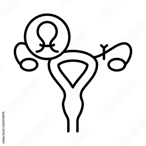 Tubal ligation icon Black and white logo