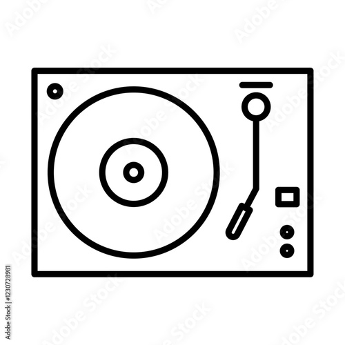 Turntable Icon Black and white logo