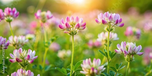 Close-up of herb astragalus plant in field, flower, nature,  flower, nature, green, field, plant, macro,herb photo