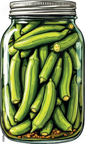 Preserving fresh okra, a jar full of green goodness