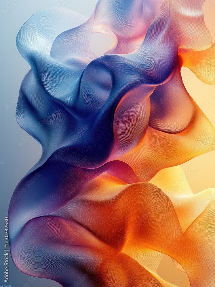 Obraz premium Abstract swirling colors, digital art, vibrant background, design element