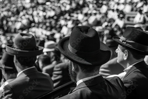 Thousands of ultra Orthodox Jews attend Belzer Rebbes granddaughters wedding. photo