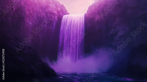 Wallpaper Mural Dreamy waterfall in a purple canyon. ethereal dream landscape. illustration. Dream Canyon. Illustration Torontodigital.ca