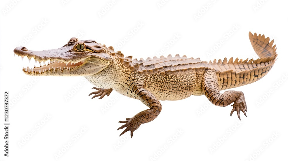 Realistic Alligator Model on White Background for Nature Illustration Realistic Alligator Model on White Background for Nature Illustration