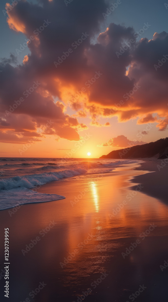 The Sun Just Below the Horizon, Illuminating the Final Moments of Dusk The Sun Just Below the Horizon, Illuminating the Final Moments of Dusk