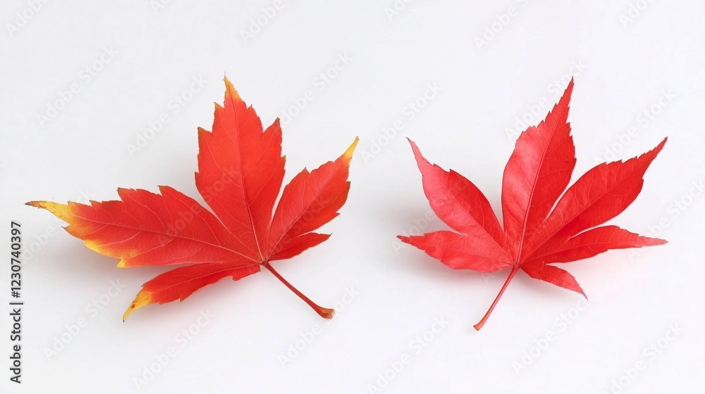 Vibrant Red Maple Leaves Isolated on White Background for Autumn Vibrant Red Maple Leaves Isolated on White Background for Autumn