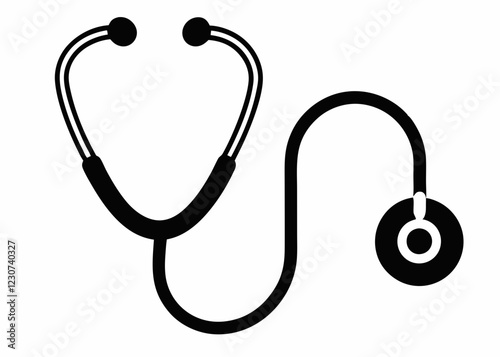 Doctor stethoscope medical device flat icon vector 