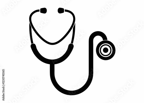Doctor stethoscope medical device flat icon vector 