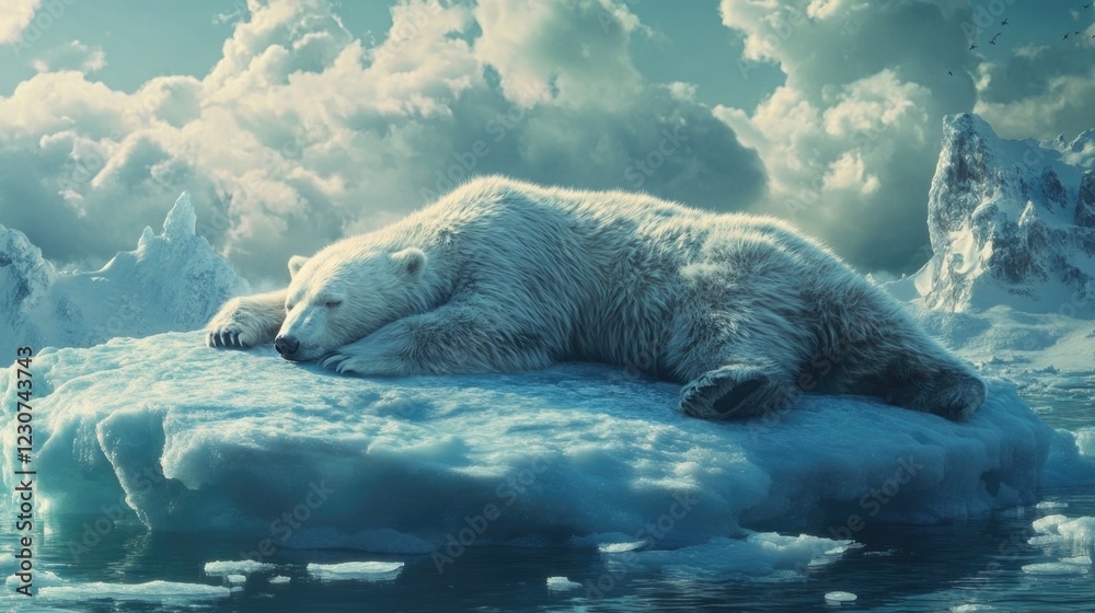 Obraz premium Polar Bear Resting on a Floe