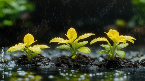 The lush forest floor of the Petrichor Dreamscape comes alive after a spring rain photo