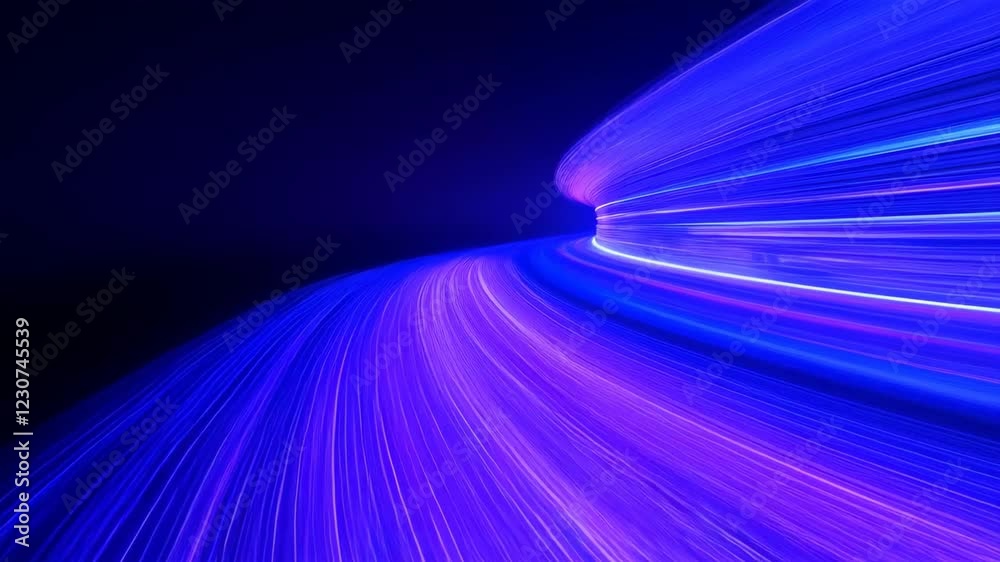 Dynamic neon light trails create stunning abstract motion effect