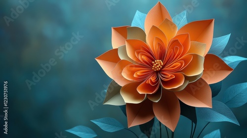 Vibrant orange flower bloom nature digital calm background close-up beauty in detail