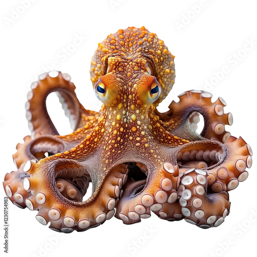 Octopus isolated on a transparent or white background