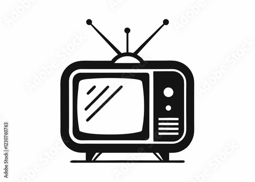 television silhouette vector, tv icon symbol  