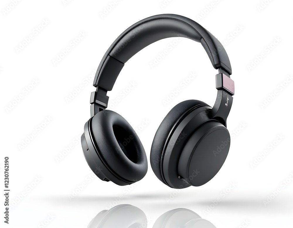3d floating headphone icon with a matte texture, isolated on a clean white background, highlighting the sleek design and modern curves, with a subtle reflection effect create with ai 3d floating headphone icon with a matte texture, isolated on a clean white background, highlighting the sleek design and modern curves, with a subtle reflection effect create with ai