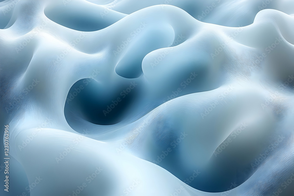 Fototapeta premium Abstract Blue And White Organic Wave Texture Background