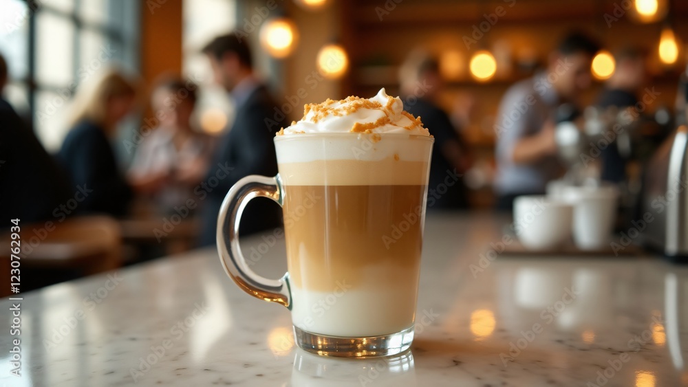 A caramel macchiato with A caramel macchiato with