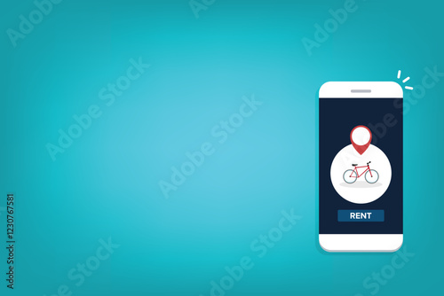 Bicycle rent or sharing bike application on a mobile phone.	