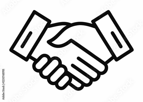 handshake line art vector illustration 