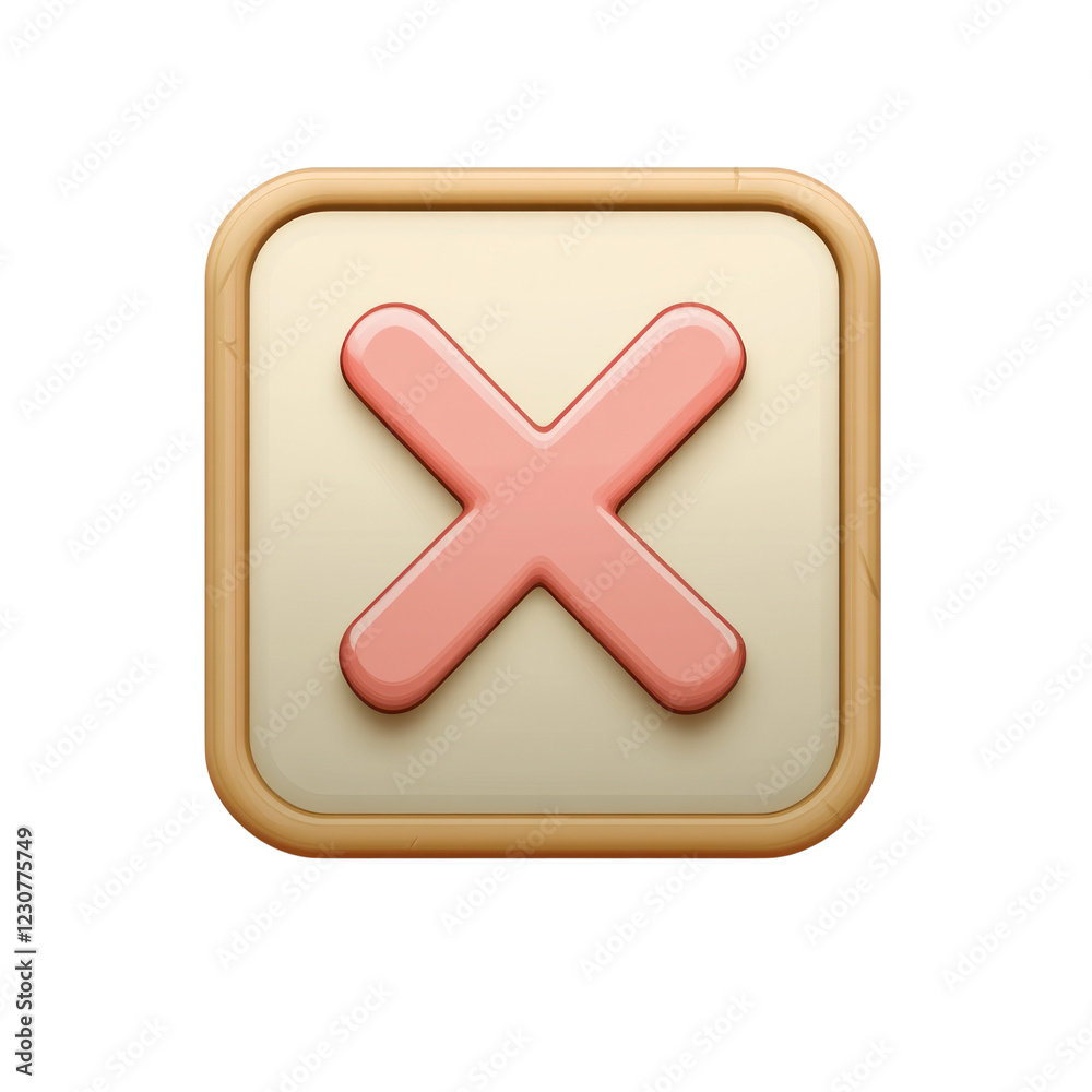 Obraz premium A clear red cross symbol indicating an exit or cancel action, isolated on a transparent background, png, alpha
