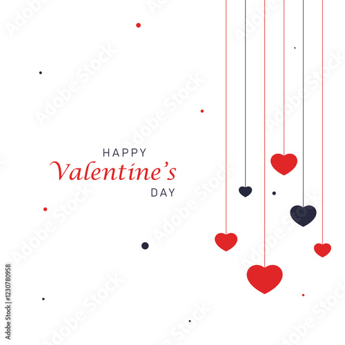 valentine card with hearts