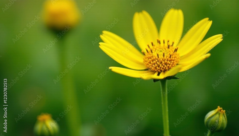 Wilted Isatis tinctoria flowers with yellow petals and green stems, flowers, macro, nature Wilted Isatis tinctoria flowers with yellow petals and green stems, flowers, macro, nature