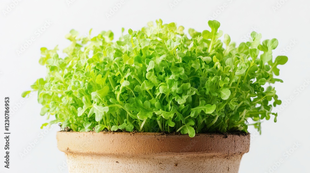 Wilted lettuce sprouts are isolated on a white background, showing signs of poor growth. A struggling herb seedling in a pot appears to be dying Wilted lettuce sprouts are isolated on a white background, showing signs of poor growth. A struggling herb seedling in a pot appears to be dying