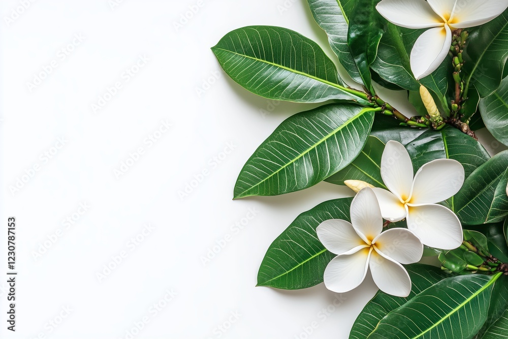Fototapeta premium Frangipani flower isolated on white background 