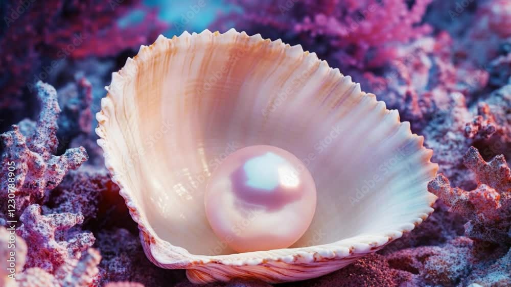 seashell on black background