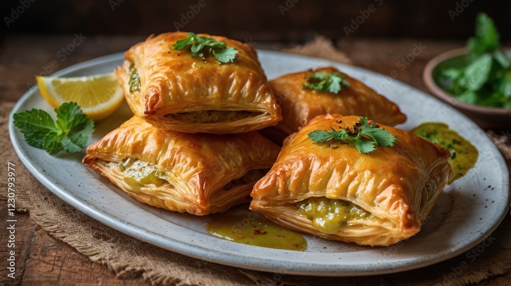 Golden-Brown Pakistani Chicken Patties with Flaky Puff Pastry