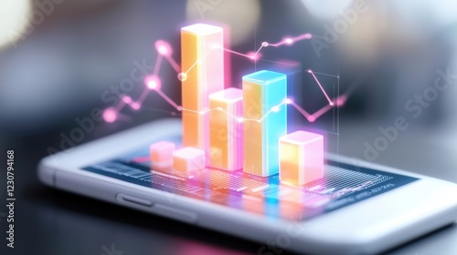 Wallpaper Mural Mobile Digital Finance Data Visualization Holographic Infographic Charts and Graphs Torontodigital.ca