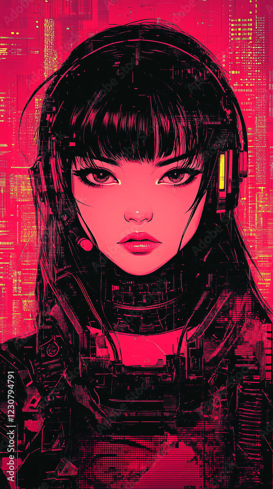 Beautiful cyber-futuristic girl Beautiful cyber-futuristic girl