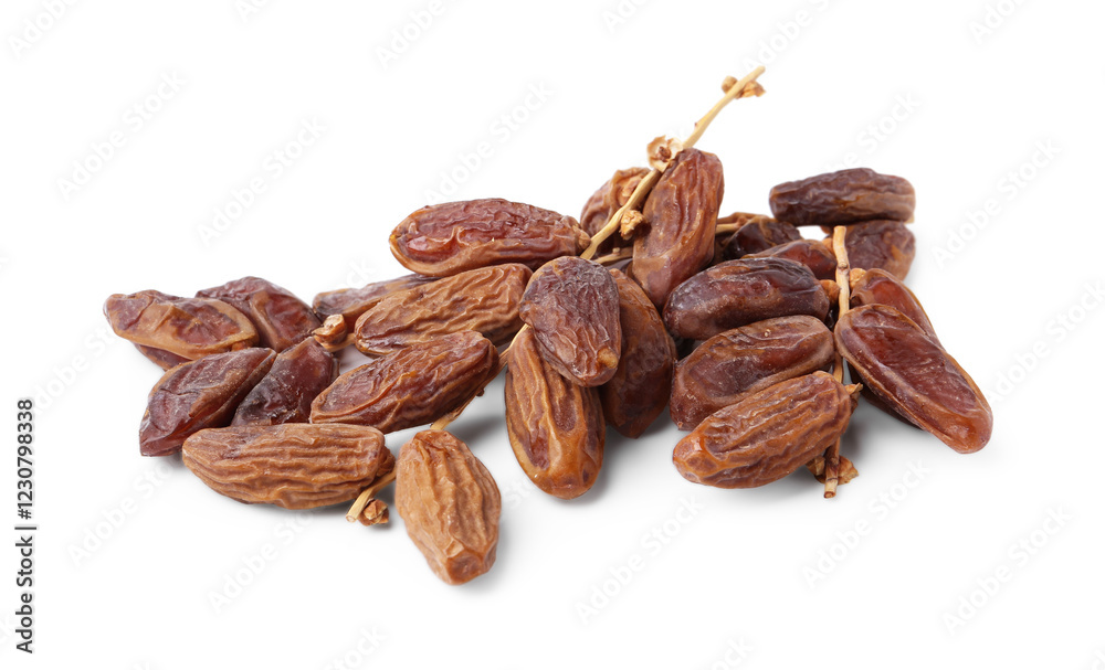 Bunch of tasty dried dates isolated on white Bunch of tasty dried dates isolated on white