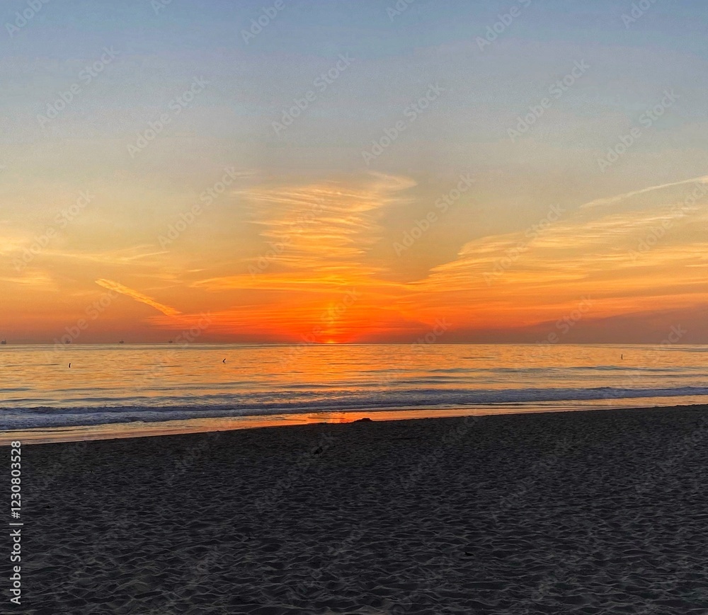 Naklejka premium sunset on the beach