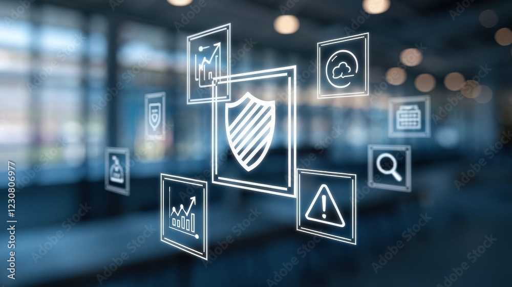 Fototapeta premium Digital Security System: Data Protection and Cyber Safety