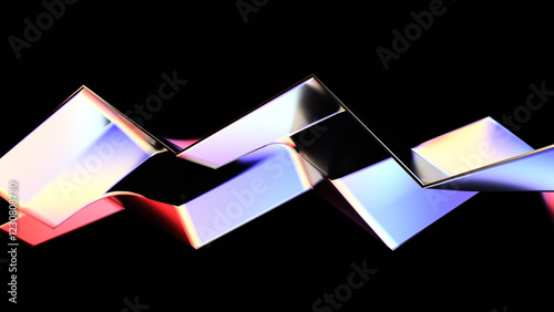 Abstract 3d background wallpaper with colorful light emitter iridescent neon holographic gradient geometric shape. Gradient design element for banners, backgrounds, wallpapers and covers. photo