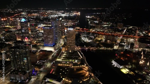 Wallpaper Mural Downtown Tampa At Tampa In Florida United States. Famous Highrise Building. City At Night Landscape. Tampa At Florida United States. Business District. Illuminated Night City. Torontodigital.ca