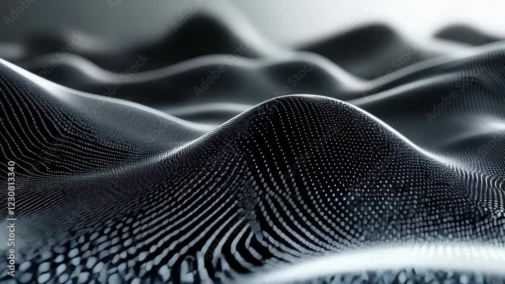 Futuristic digital waveforms: abstract morphing patterns in motion