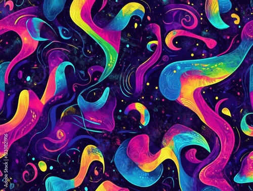 Abstract Neon Dreamscape: A Psychedelic Art Experience
