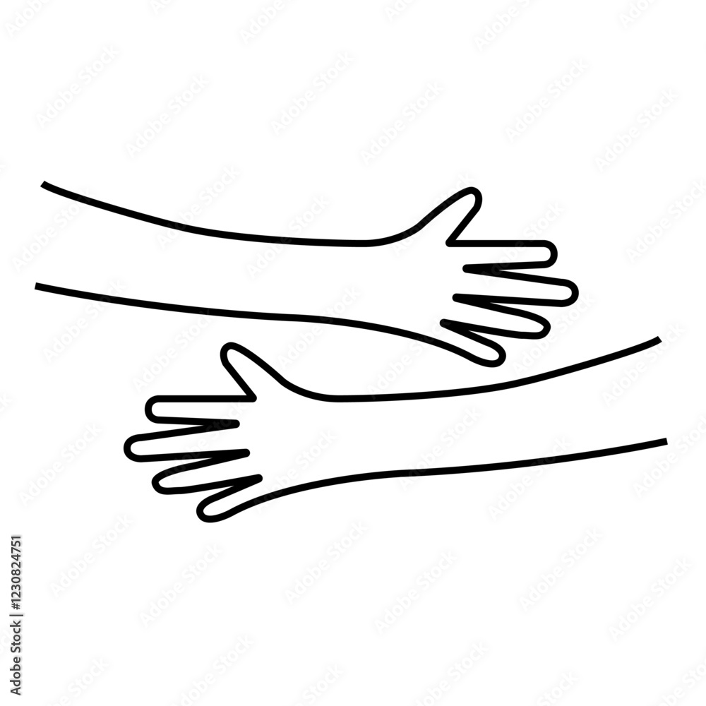 Icon of two hands reaching out, symbolizing support and emotional connection. Support. Embrace. Emotional connection. Helping hands. support, therapy, mental health resources, and connection.
Icon of two hands reaching out, symbolizing support and emotional connection. Support. Embrace. Emotional connection. Helping hands. support, therapy, mental health resources, and connection.