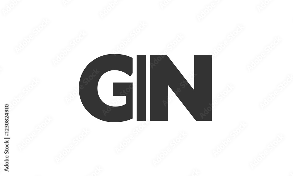 GIN logo design template with strong and modern bold text. Initial based vector logotype featuring simple and minimal typography. Trendy company identity. GIN logo design template with strong and modern bold text. Initial based vector logotype featuring simple and minimal typography. Trendy company identity.